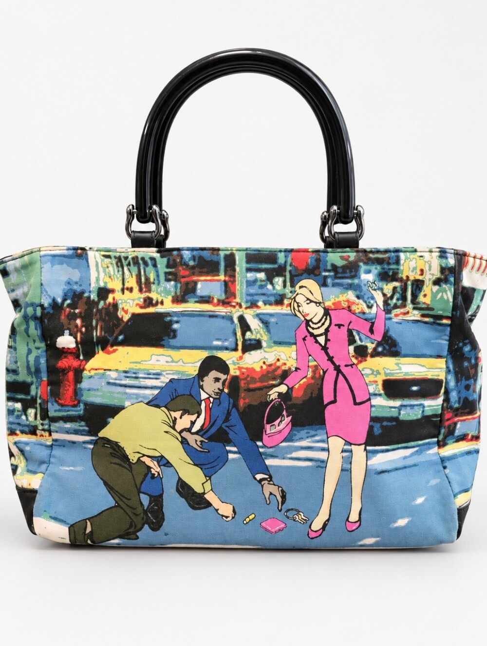 Vintage Y2K Bueno Wearable Art Beaded City Scene Tote Bag 16x9